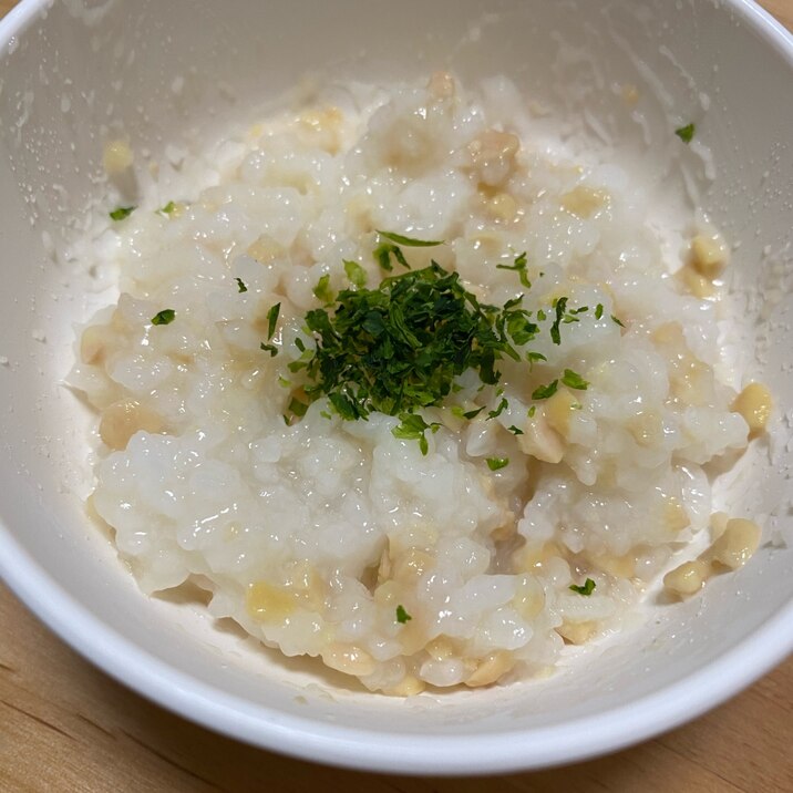 離乳食　青のり納豆粥